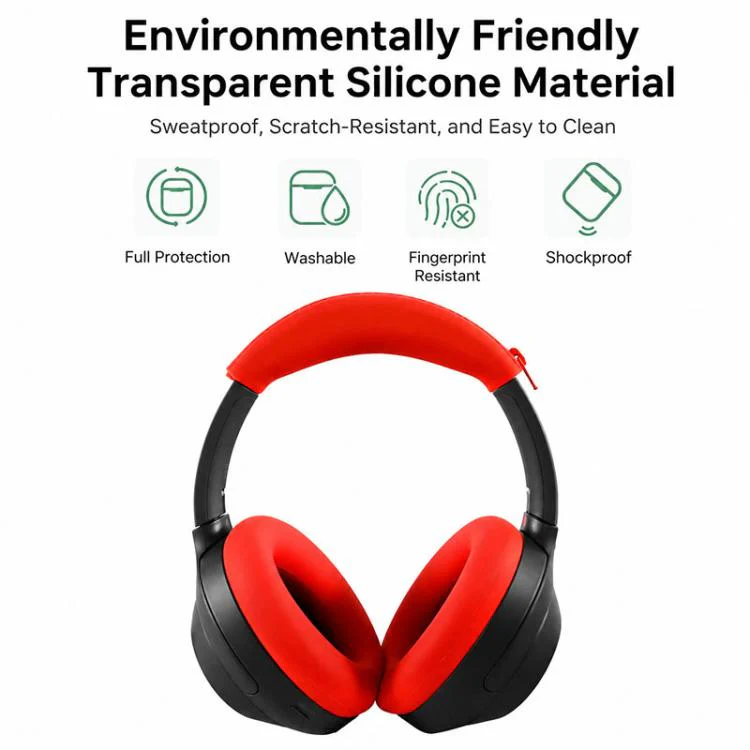 For Sony WH-1000XM3 / 1000XM4 XDcase 2 in 1 Soft Silicone Headset Protective Case(Red) - Image 4