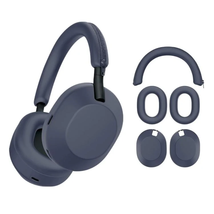 For Sony WH-1000XM6 XDcase 3 in 1 Soft Silicone Headset Protective Case(Dark Blue)