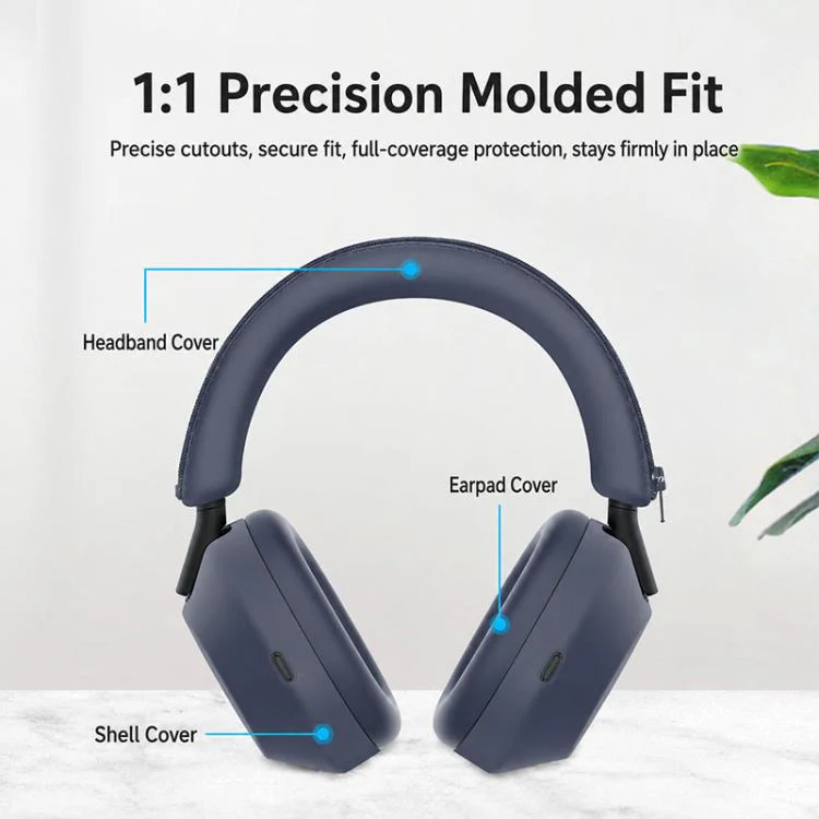 For Sony WH-1000XM6 XDcase 3 in 1 Soft Silicone Headset Protective Case(Dark Blue) - Image 6