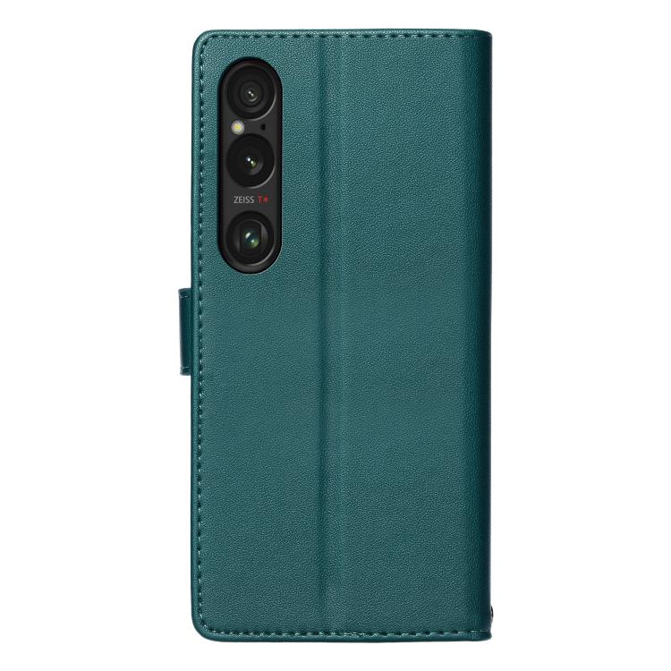 For Sony Xperia 1 ā
„ Totem Embossed Magnetic Closure Vegan Leather Phone Case with Strap(Deep Green) - Image 4