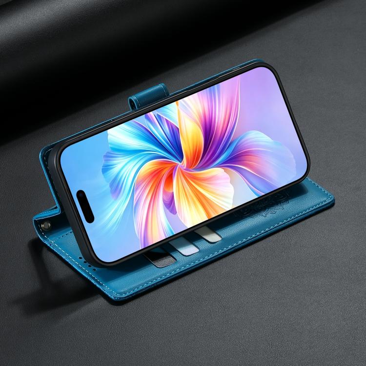 For Sony Xperia 1 V Totem Embossed Magnetic Closure Vegan Leather Phone Case with Strap(Blue) - Image 7