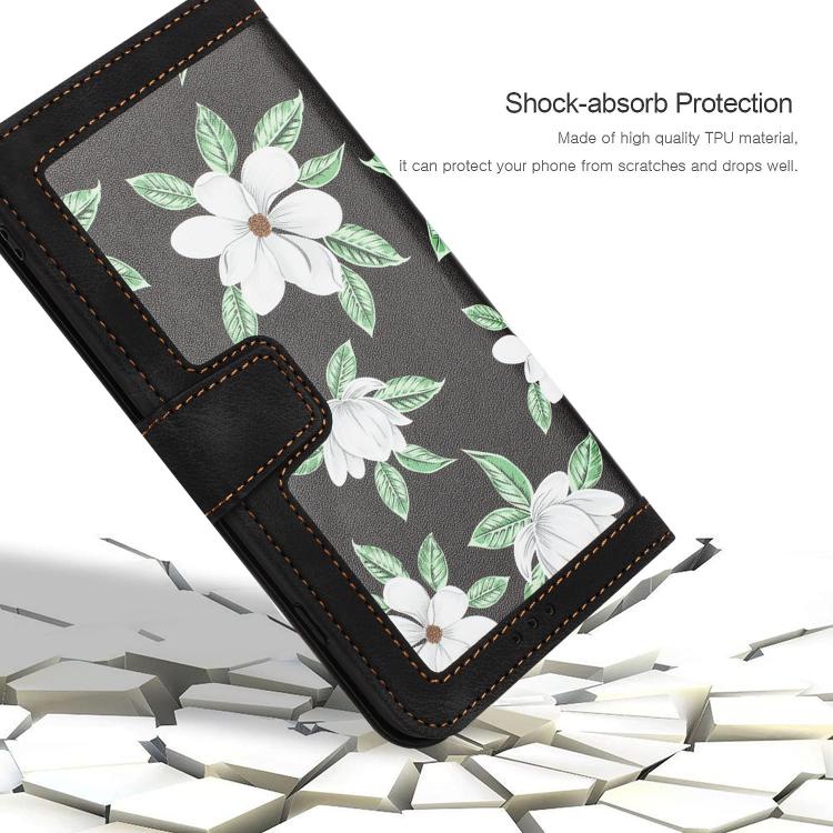 For Sony Xperia 1 VIII Floral Pattern Leather Phone Case with Lanyard(Black) - Image 7
