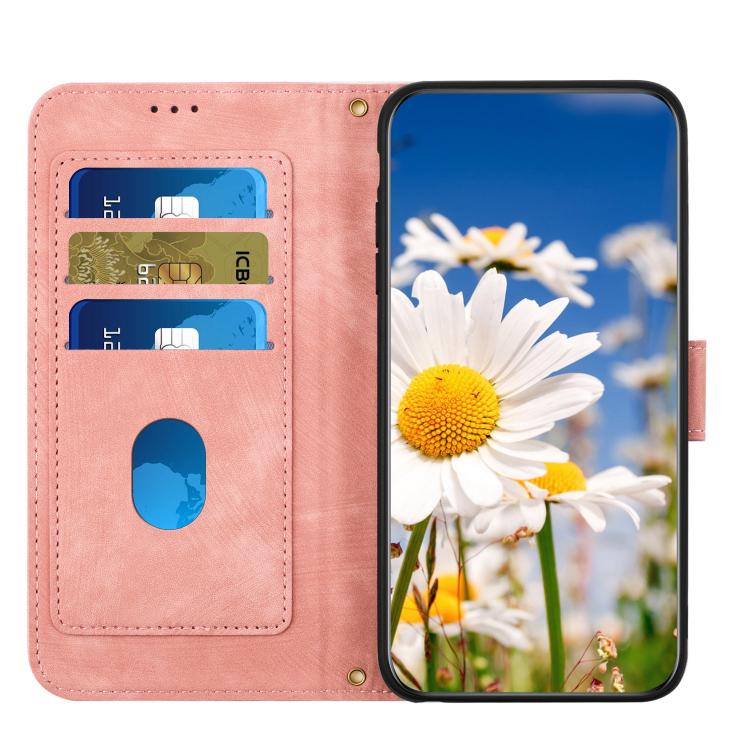 For Sony Xperia 1 VIII Floral Pattern Leather Phone Case with Lanyard(Pink) - Image 5
