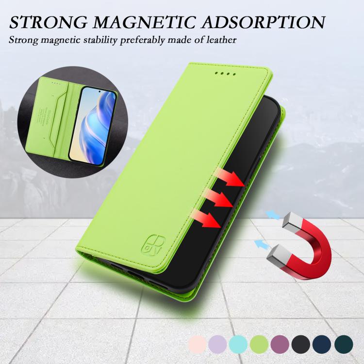 For Sony Xperia 1 VIII RC01 Dual-Folded Magnetic Suction RFID Leather Phone Case(Grass Green) - Image 6