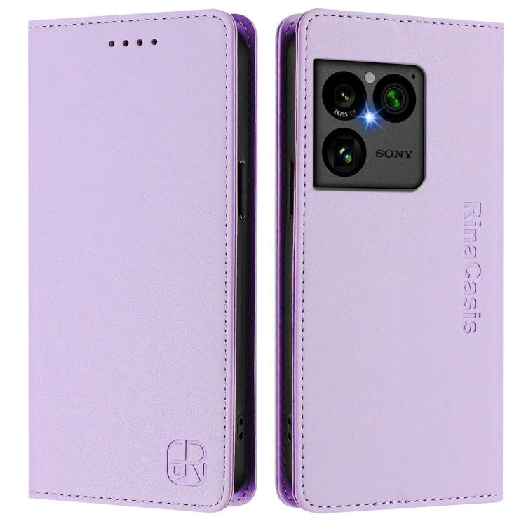 For Sony Xperia 1 VIII RC01 Dual-Folded Magnetic Suction RFID Leather Phone Case(Light Purple) - Image 2