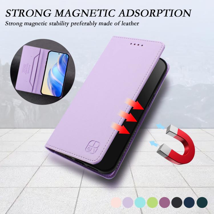 For Sony Xperia 1 VIII RC01 Dual-Folded Magnetic Suction RFID Leather Phone Case(Light Purple) - Image 6
