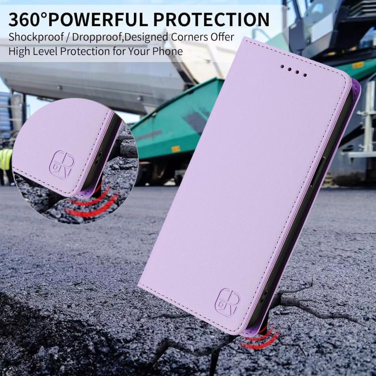 For Sony Xperia 1 VIII RC01 Dual-Folded Magnetic Suction RFID Leather Phone Case(Light Purple) - Image 7