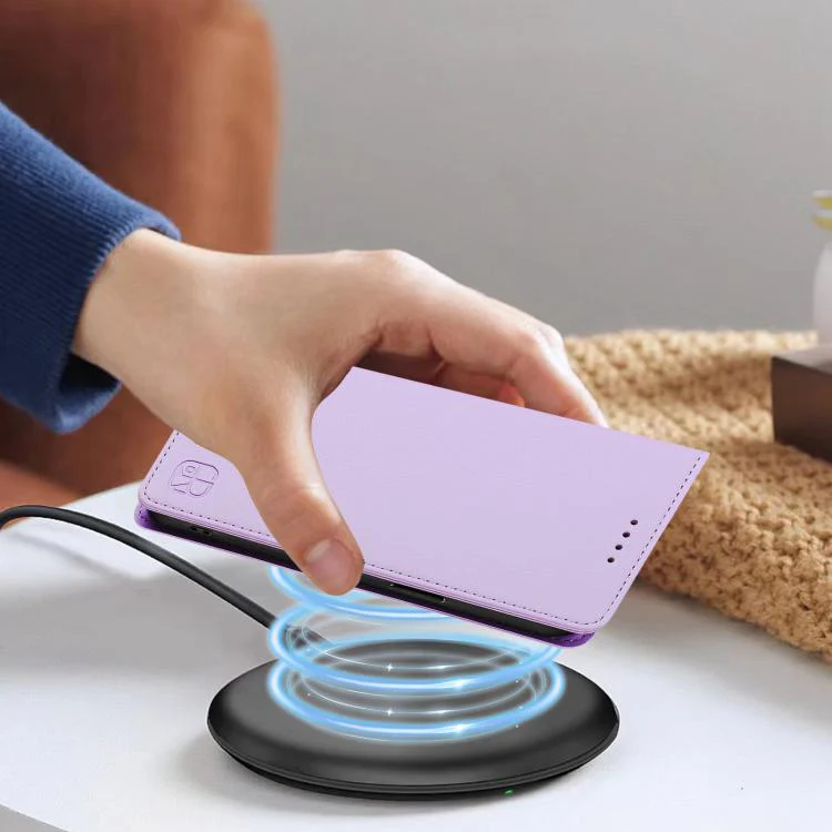For Sony Xperia 1 VIII RC01 Dual-Folded Magnetic Suction RFID Leather Phone Case(Light Purple) - Image 8