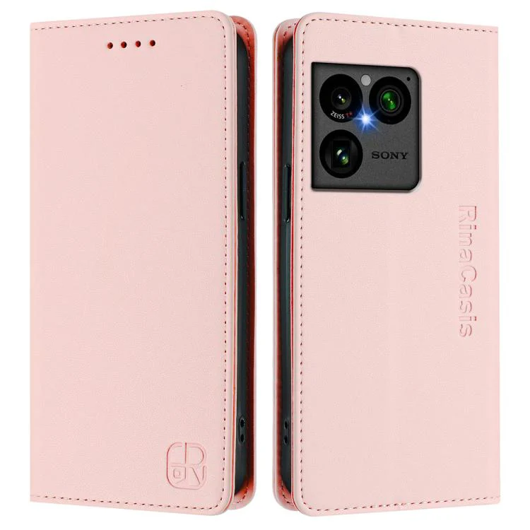 For Sony Xperia 1 VIII RC01 Dual-Folded Magnetic Suction RFID Leather Phone Case(Pink) - Image 2