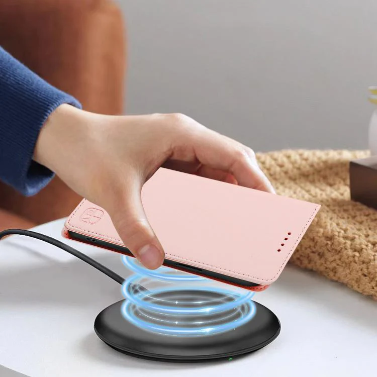 For Sony Xperia 1 VIII RC01 Dual-Folded Magnetic Suction RFID Leather Phone Case(Pink) - Image 8
