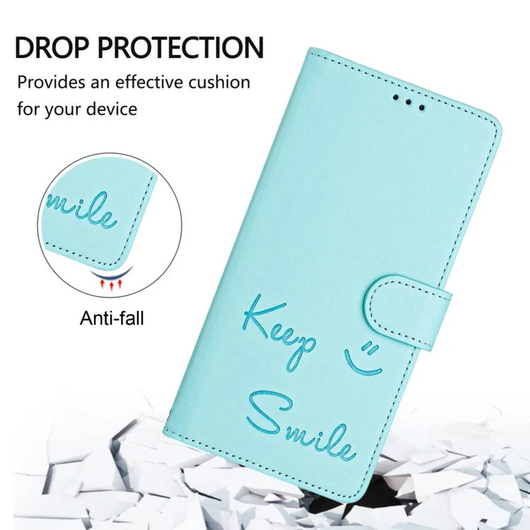 For Sony Xperia 1 VIII Smile Embossing RFID Leather Phone Case(Mint Green) - Image 5