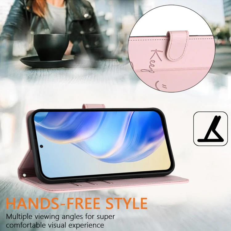 For Sony Xperia 1 VIII Smile Embossing RFID Leather Phone Case(Pink) - Image 4