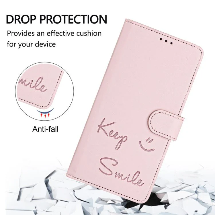 For Sony Xperia 1 VIII Smile Embossing RFID Leather Phone Case(Pink) - Image 5
