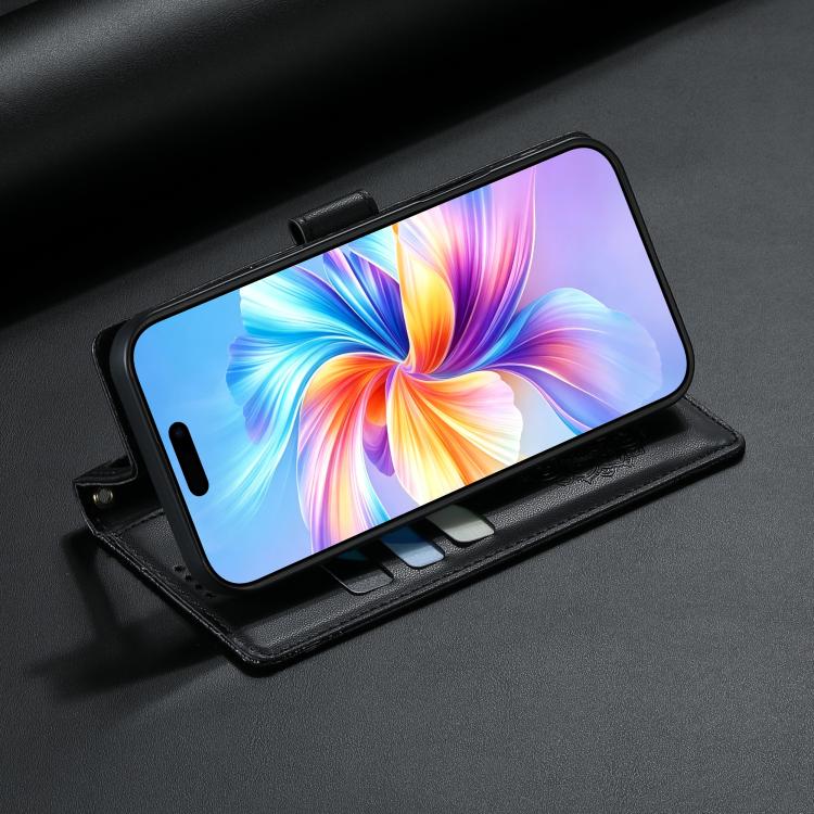 For Sony Xperia 10 V Totem Embossed Magnetic Closure Vegan Leather Phone Case with Strap(Black) - Image 7