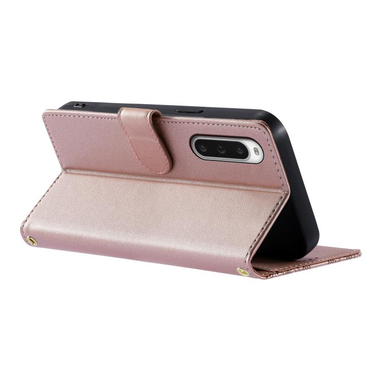For Sony Xperia 10 V Totem Embossed Magnetic Closure Vegan Leather Phone Case with Strap(Pink) - Image 5