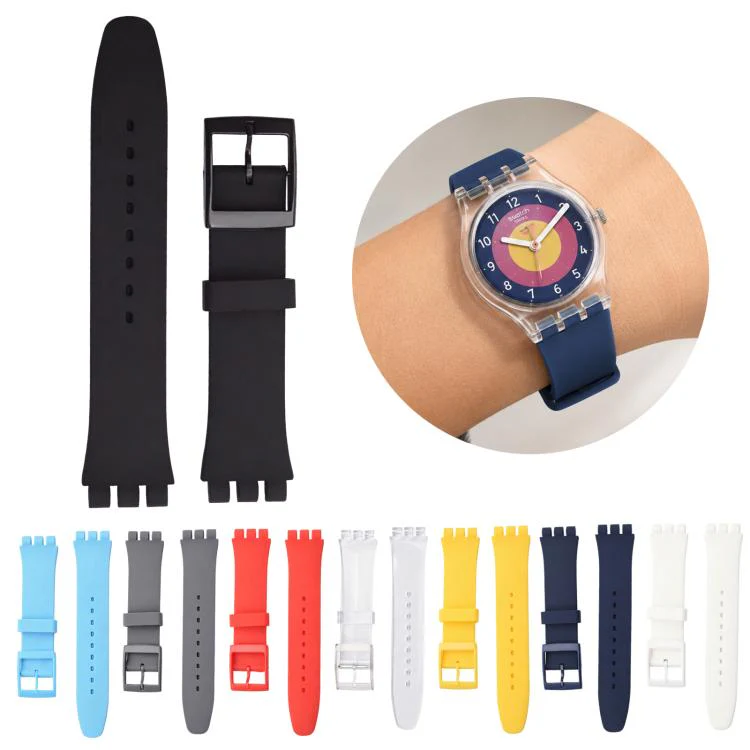 For Swatch 17mm xDfind Convex Mouth Solid Color Silicone Watch Band(White) - Image 2