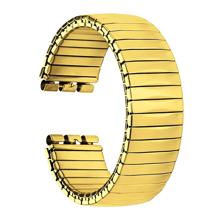 For Swatch 17mm xDfind Trapezoid Stainless Steel Spring Elasticity Watch Band(Gold)