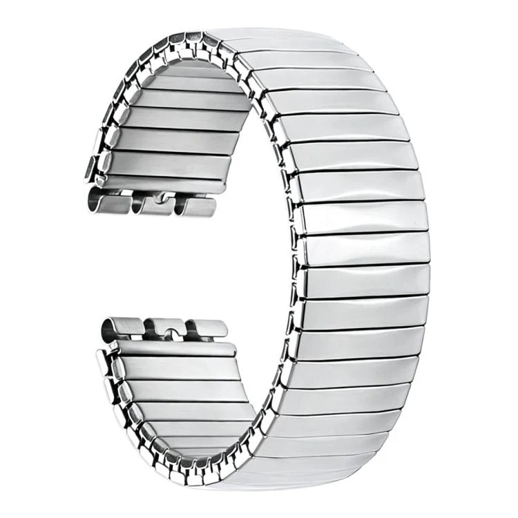 For Swatch 17mm xDfind Trapezoid Stainless Steel Spring Elasticity Watch Band(Silver)