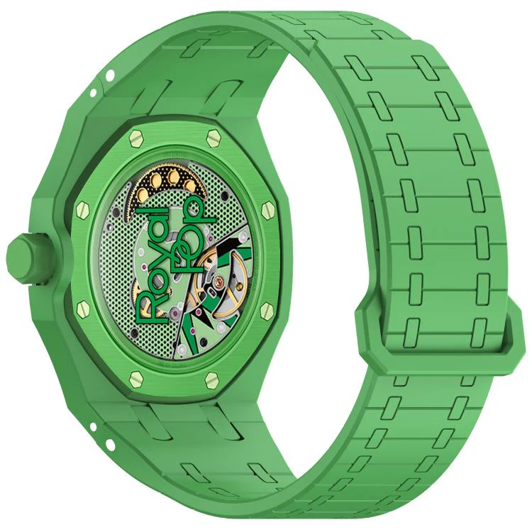 For Swatch Royal Pop Integrated Three O Clock Side Magnetic Silicone Watch Band(Grass Green) - Image 3