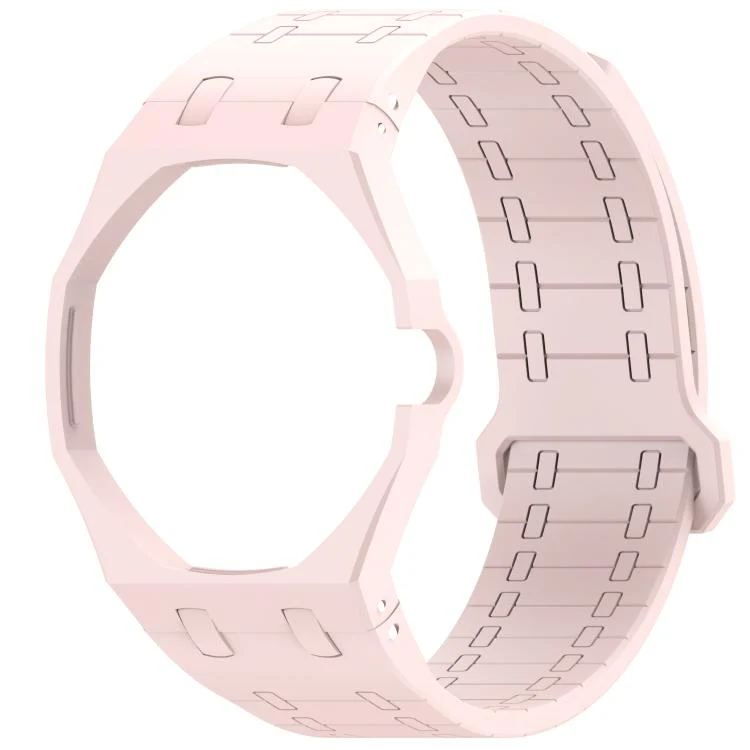 For Swatch Royal Pop Integrated Three O Clock Side Magnetic Silicone Watch Band(Sand Pink) - Image 2