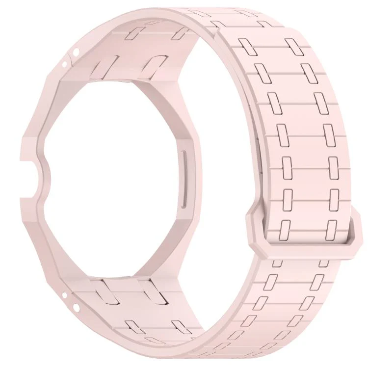 For Swatch Royal Pop Integrated Three O Clock Side Magnetic Silicone Watch Band(Sand Pink) - Image 4