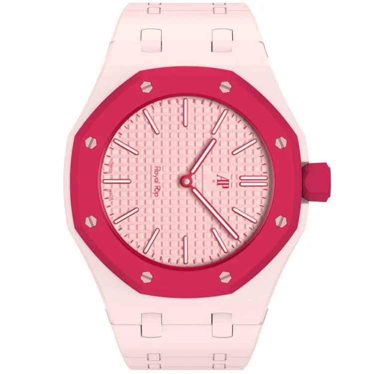 For Swatch Royal Pop Integrated Three O Clock Side Magnetic Silicone Watch Band(Sand Pink) - Image 6