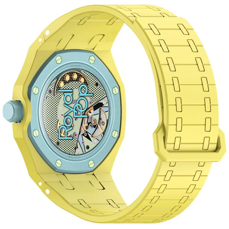 For Swatch Royal Pop Integrated Three O Clock Side Magnetic Silicone Watch Band(Yellow) - Image 3