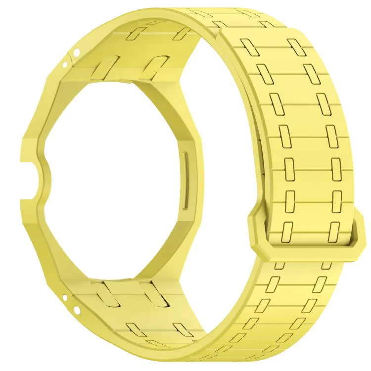 For Swatch Royal Pop Integrated Three O Clock Side Magnetic Silicone Watch Band(Yellow) - Image 4