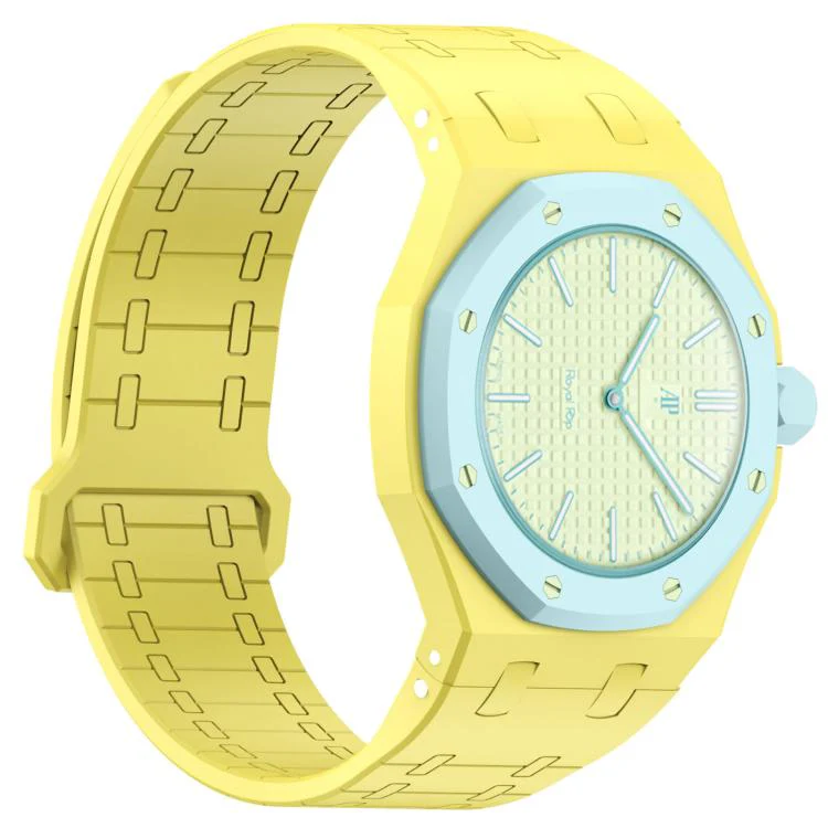 For Swatch Royal Pop Integrated Three O Clock Side Magnetic Silicone Watch Band(Yellow) - Image 5