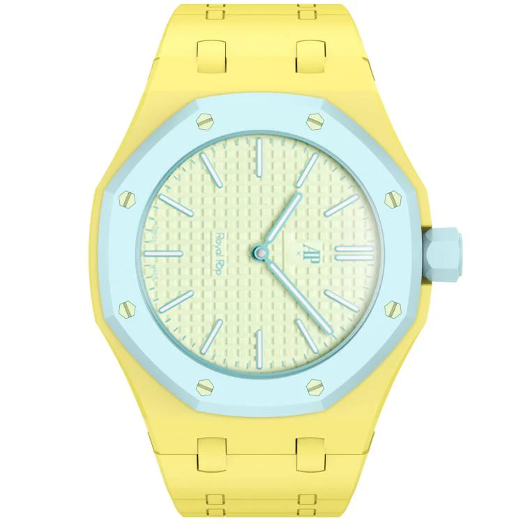 For Swatch Royal Pop Integrated Three O Clock Side Magnetic Silicone Watch Band(Yellow) - Image 6