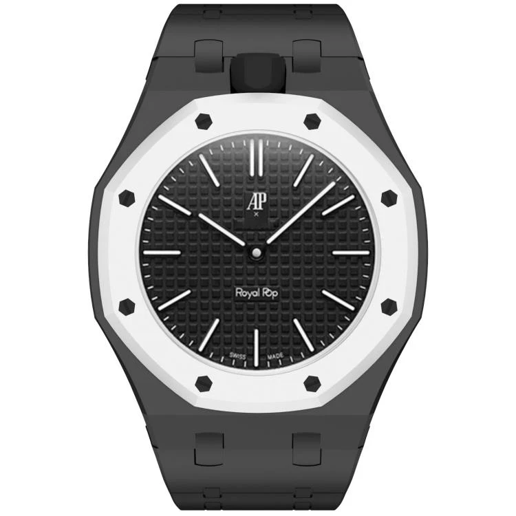 For Swatch Royal Pop Integrated Twelve O Clock Side Magnetic Silicone Watch Band(Black) - Image 6