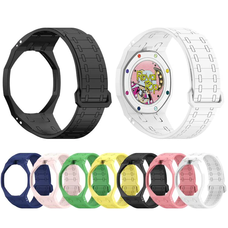 For Swatch Royal Pop Integrated Twelve O Clock Side Magnetic Silicone Watch Band(Black) - Image 8