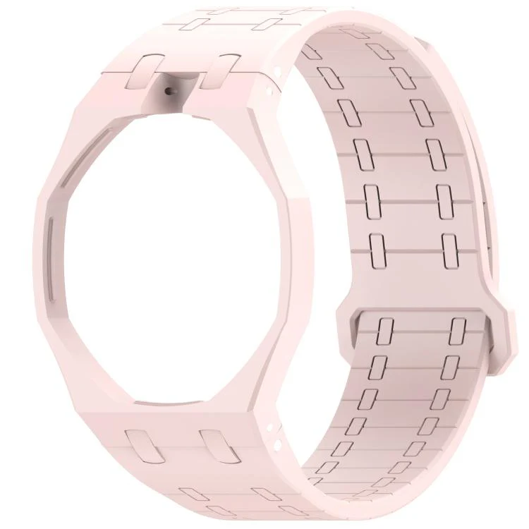 For Swatch Royal Pop Integrated Twelve O Clock Side Magnetic Silicone Watch Band(Sand Pink) - Image 2
