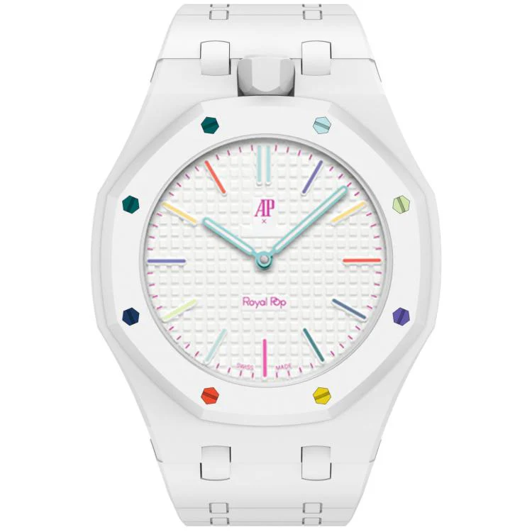For Swatch Royal Pop Integrated Twelve O Clock Side Magnetic Silicone Watch Band(White) - Image 6