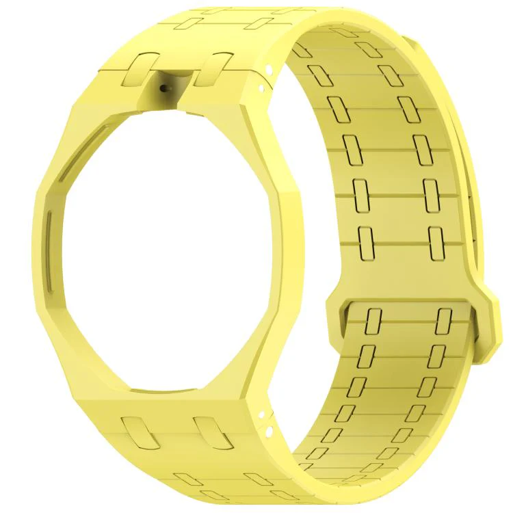 For Swatch Royal Pop Integrated Twelve O Clock Side Magnetic Silicone Watch Band(Yellow) - Image 2