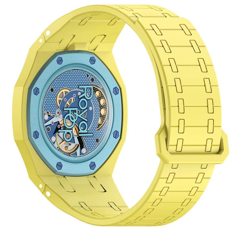 For Swatch Royal Pop Integrated Twelve O Clock Side Magnetic Silicone Watch Band(Yellow) - Image 3