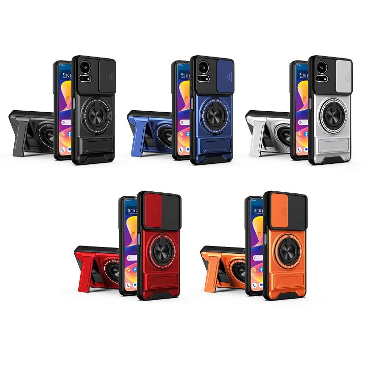 For TCL 50 LE 4G Lens Sliding Window Multifunctional Magnetic Shockproof Phone Case(Black) - Image 2