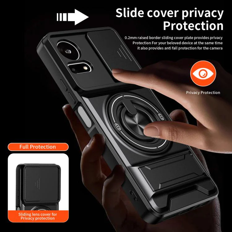 For TCL 50 LE 4G Lens Sliding Window Multifunctional Magnetic Shockproof Phone Case(Royal Blue) - Image 7