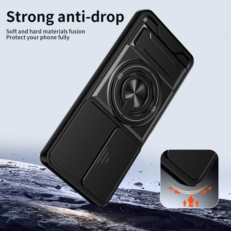 For TCL 50 SE Lens Sliding Window Multifunctional Magnetic Shockproof Phone Case(Titanium Gray) - Image 4