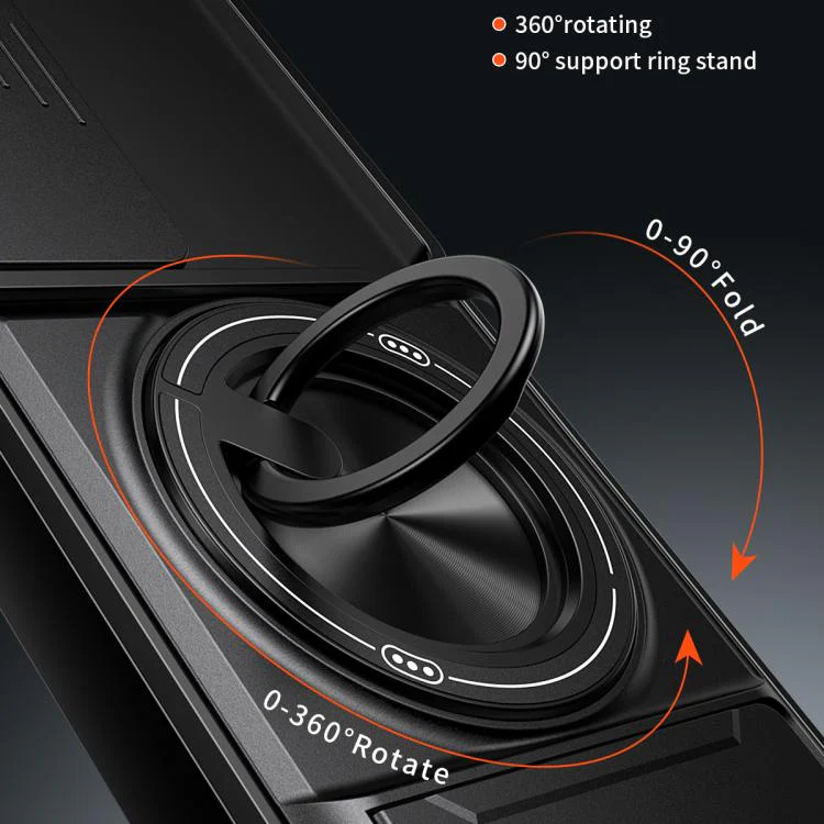 For TCL 50 SE Lens Sliding Window Multifunctional Magnetic Shockproof Phone Case(Titanium Gray) - Image 5