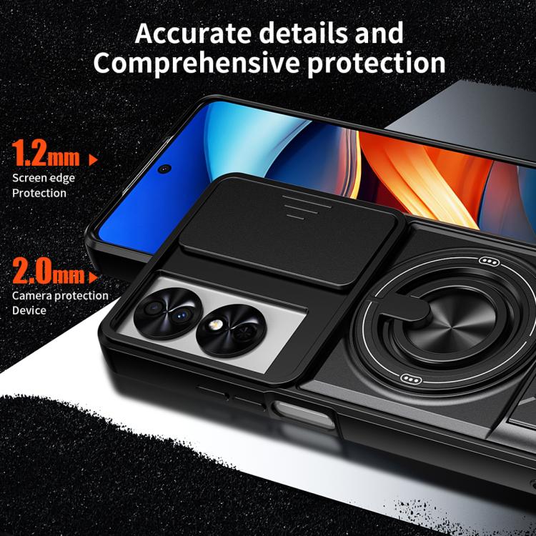 For TCL 50 SE Lens Sliding Window Multifunctional Magnetic Shockproof Phone Case(Titanium Gray) - Image 6