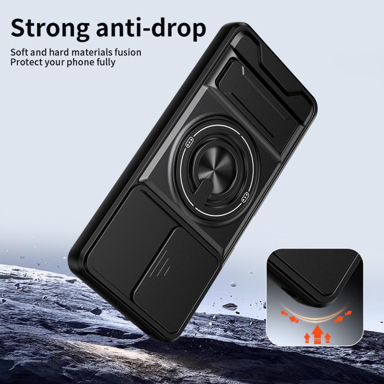 For TCL 50 XE 5G Lens Sliding Window Multifunctional Magnetic Shockproof Phone Case(Black) - Image 4