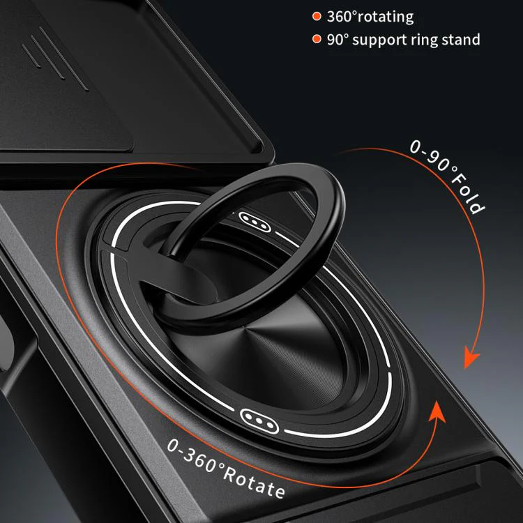 For TCL 50 XE 5G Lens Sliding Window Multifunctional Magnetic Shockproof Phone Case(Orange) - Image 5