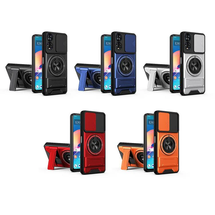 For TCL 50 XE 5G Lens Sliding Window Multifunctional Magnetic Shockproof Phone Case(Titanium Gray) - Image 2