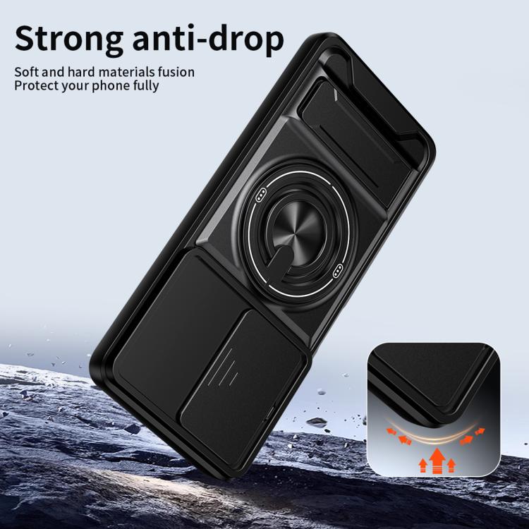 For TCL 50 XL 5G Lens Sliding Window Multifunctional Magnetic Shockproof Phone Case(Orange) - Image 4