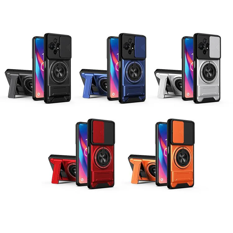 For TCL 50 XL 5G Lens Sliding Window Multifunctional Magnetic Shockproof Phone Case(Red) - Image 2