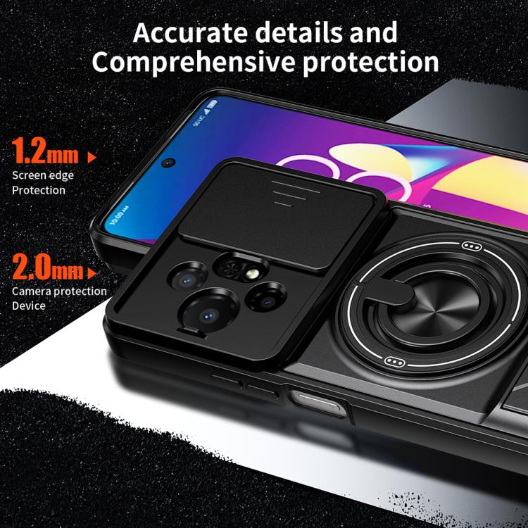 For TCL 50 XL 5G Lens Sliding Window Multifunctional Magnetic Shockproof Phone Case(Titanium Gray) - Image 6