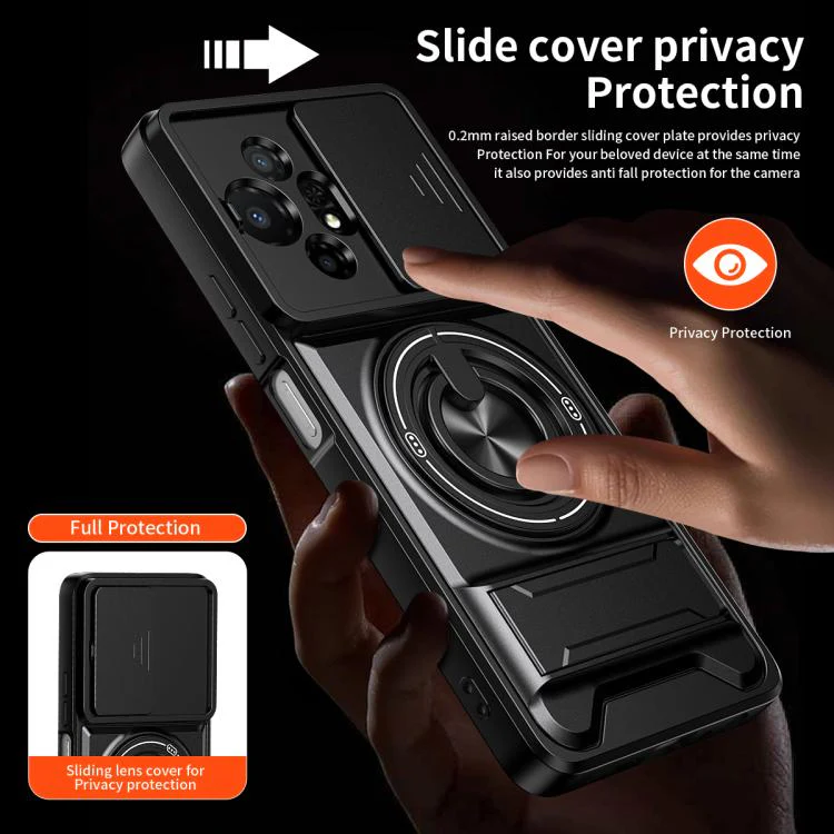For TCL 50 XL 5G Lens Sliding Window Multifunctional Magnetic Shockproof Phone Case(Titanium Gray) - Image 7