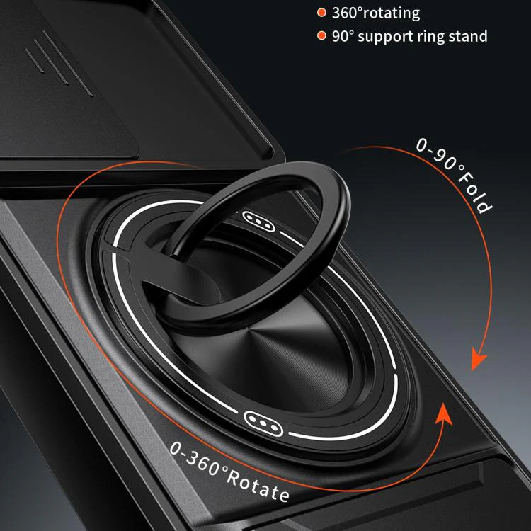 For TCL 501 4G Lens Sliding Window Multifunctional Magnetic Shockproof Phone Case(Orange) - Image 5