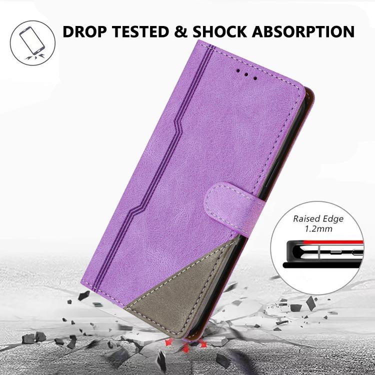For TCL 502 Color Matching Buckle Clasp Vegan Leather Phone Case(Purple) - Image 2